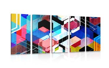 5-PIECE CANVAS PRINT ABSTRACT GEOMETRY - ABSTRACT PICTURES - PICTURES