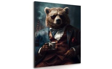 CANVAS PRINT ANIMAL GANGSTER BEAR - PICTURES OF ANIMAL GANGSTERS - PICTURES