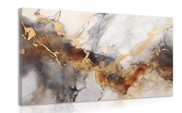 CANVAS PRINT BROWN-GRAY MARBLE - MARBLE PICTURES - PICTURES