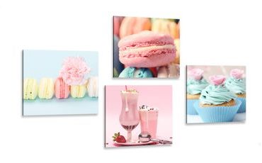 CANVAS PRINT SET FOR LOVERS OF SWEET TEMPTATION - SET OF PICTURES - PICTURES