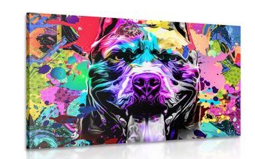 CANVAS PRINT COLORFUL ILLUSTRATION OF A DOG - POP ART PICTURES - PICTURES