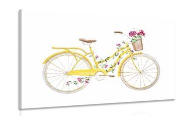 CANVAS PRINT ILLUSTRATION OF A RETRO BICYCLE - VINTAGE AND RETRO PICTURES - PICTURES