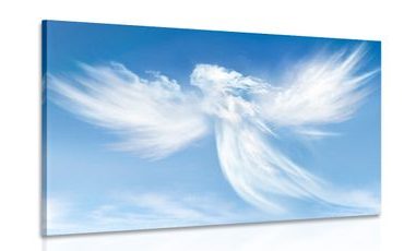 CANVAS PRINT IMAGE OF AN ANGEL IN THE CLOUDS - PICTURES OF ANGELS - PICTURES