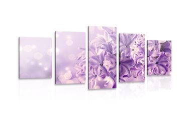 5-PIECE CANVAS PRINT PURPLE LILAC FLOWER - PICTURES FLOWERS - PICTURES