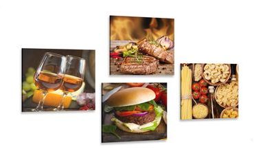 CANVAS PRINT SET CULINARY ART - SET OF PICTURES - PICTURES