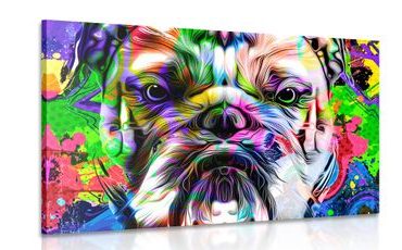 CANVAS PRINT POP-ART BULLDOG - POP ART PICTURES - PICTURES