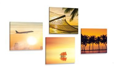 CANVAS PRINT SET CHARM OF A HOLIDAY BY THE SEA - SET OF PICTURES - PICTURES