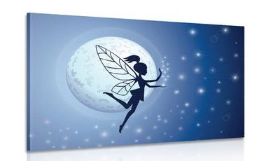 CANVAS PRINT FAIRY IN THE MOONLIGHT - CHILDRENS PICTURES - PICTURES