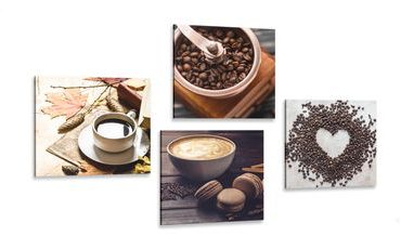 CANVAS PRINT SET MAGIC OF COFFEE - SET OF PICTURES - PICTURES