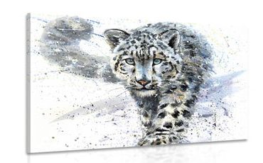 CANVAS PRINT SKETCHED LEOPARD - PICTURES OF ANIMALS - PICTURES