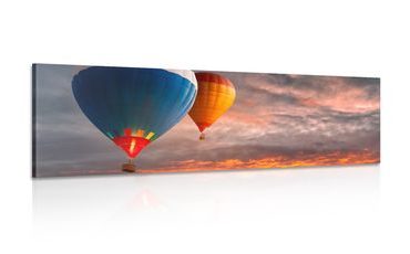 CANVAS PRINT HOT AIR BALLOON FLIGHT OVER THE MOUNTAINS - STILL LIFE PICTURES - PICTURES