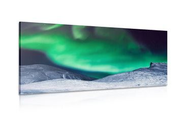 CANVAS PRINT NORTHERN LIGHTS IN THE SKY - PICTURES OF NATURE AND LANDSCAPE - PICTURES