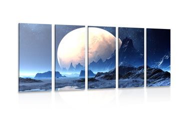 5-PIECE CANVAS PRINT FANTASY LANDSCAPE - PICTURES OF SPACE AND STARS - PICTURES