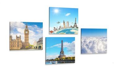 CANVAS PRINT SET FAMOUS MONUMENTS OF THE WORLD - SET OF PICTURES - PICTURES