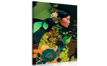 CANVAS PRINT WOMAN IN THE ARMS OF NATURE - PICTURES OF WOMEN - PICTURES