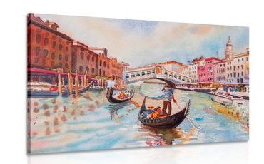 CANVAS PRINT VENETIAN GONDOLA - PICTURES OF CITIES - PICTURES