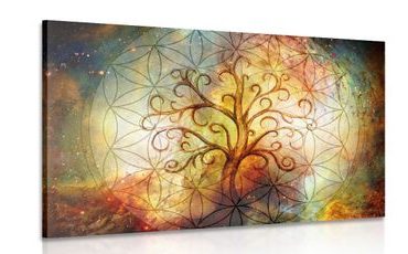 CANVAS PRINT TREE WITH FLOWER OF LIFE - PICTURES FENG SHUI - PICTURES