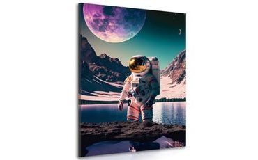 CANVAS PRINT ASTRONAUT ON THE SURFACE OF AN UNKNOWN PLANET - PICTURES OF ASTRONAUT - PICTURES