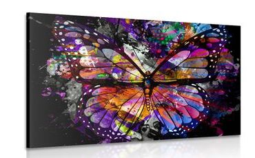 CANVAS PRINT UNUSUAL BUTTERFLY - POP ART PICTURES - PICTURES