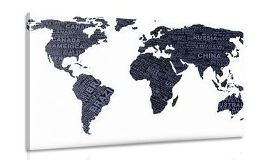 CANVAS PRINT WORLD MAP - PICTURES OF MAPS - PICTURES