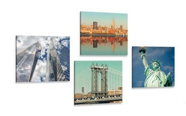 CANVAS PRINT SET WONDERS OF NEW YORK CITY - SET OF PICTURES - PICTURES