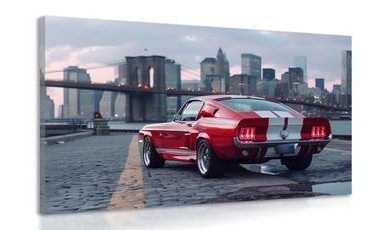 OBRAZ MUSTANG S PANORÁMOU NEW YORKU - DOVIDO CHALLENGE - OBRAZY