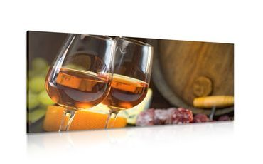 CANVAS PRINT ROSÉ WINE IN GLASSES - PICTURES OF FOOD AND DRINKS - PICTURES