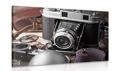 CANVAS PRINT OLD CAMERA - VINTAGE AND RETRO PICTURES - PICTURES