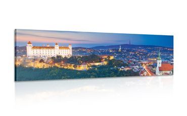 CANVAS PRINT EVENING IN BRATISLAVA - PICTURES OF CITIES - PICTURES