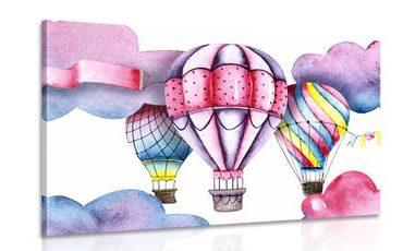 CANVAS PRINT WATERCOLOR BALLOONS - CHILDRENS PICTURES - PICTURES