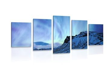 5-PIECE CANVAS PRINT NORTHERN LIGHTS - PICTURES OF NATURE AND LANDSCAPE - PICTURES