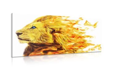 CANVAS PRINT FIERY LION - PICTURES OF ANIMALS - PICTURES