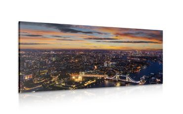CANVAS PRINT AERIAL VIEW OF TOWER BRIDGE - PICTURES OF CITIES - PICTURES