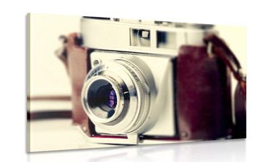 CANVAS PRINT STYLISH RETRO CAMERA - VINTAGE AND RETRO PICTURES - PICTURES