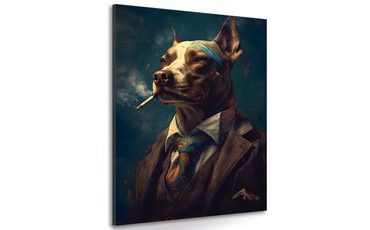 CANVAS PRINT ANIMAL GANGSTER DOG - PICTURES OF ANIMAL GANGSTERS - PICTURES