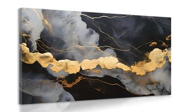 CANVAS PRINT BLACK MARBLE - MARBLE PICTURES - PICTURES