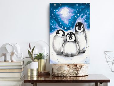 obraz maľovanie podľa čísiel - tučniaci