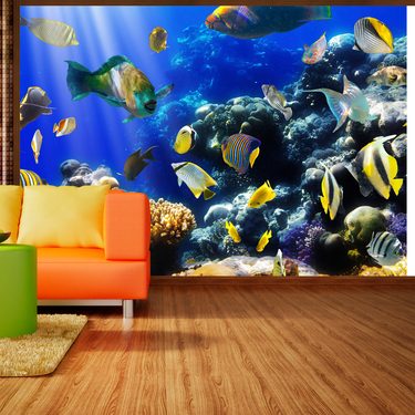 obývačka - samolepiaca tapeta s motívom rybky v akváriu