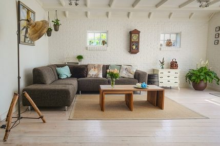 moderná obývačka s vintage prvkami