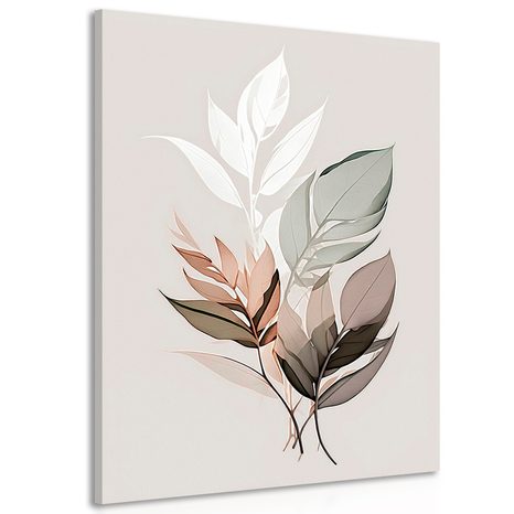 CANVAS PRINT MINIMALIST LEAVES - PICTURES OF TREES AND LEAVES - PICTURES