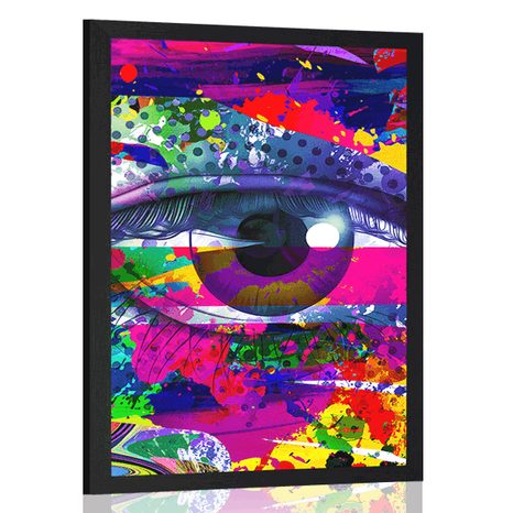 POSTER HUMAN EYE IN POP-ART STYLE - ABSTRACT AND PATTERNED - POSTERS