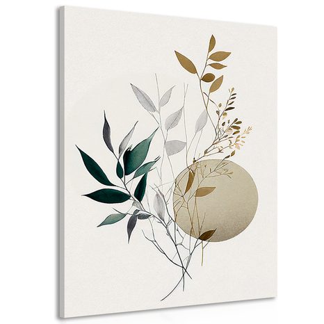 CANVAS PRINT PLANTS IN BOHO STYLE - PICTURES OF TREES AND LEAVES - PICTURES