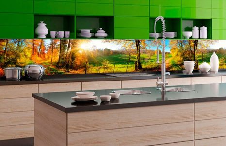 SELF ADHESIVE PHOTO WALLPAPER FOR KITCHEN MEADOW - WALLPAPERS