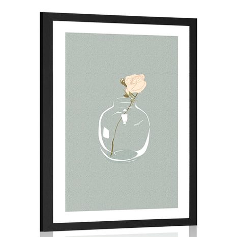 POSTER WITH MOUNT FLOWER IN A VASE IN A SIMPLE STYLE - VASES - POSTERS