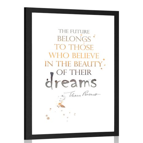 POSTER WITH MOUNT MOTIVATIONAL QUOTE - ELEANOR ROOSEVELT - MOTIFS FROM OUR WORKSHOP - POSTERS
