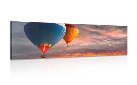 CANVAS PRINT HOT AIR BALLOON FLIGHT OVER THE MOUNTAINS - STILL LIFE PICTURES - PICTURES