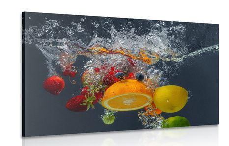 CANVAS PRINT FRUIT IN WATER - PICTURES OF FOOD AND DRINKS - PICTURES