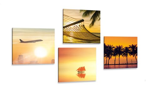 CANVAS PRINT SET CHARM OF A HOLIDAY BY THE SEA - SET OF PICTURES - PICTURES