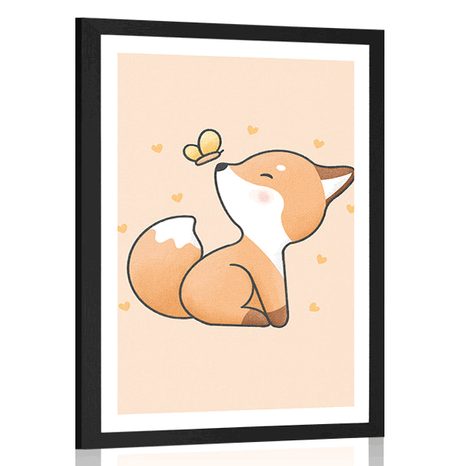 POSTER WITH MOUNT CURIOUS FOX - ANIMALS - POSTERS