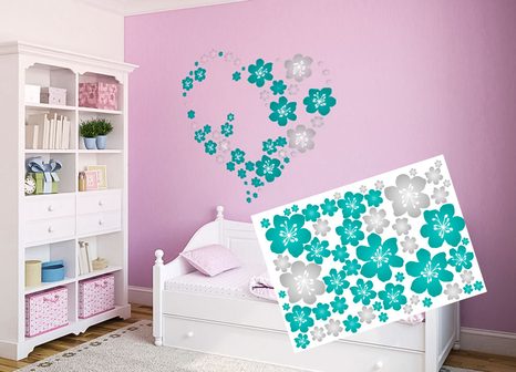 DECORATIVE WALL STICKERS FLOWERS - STICKERS